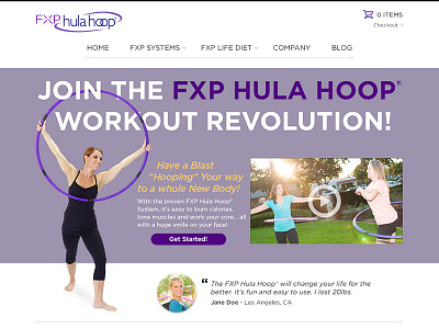 Homepage WIP ecommerce exercise fitness homepage hula hoop web workout