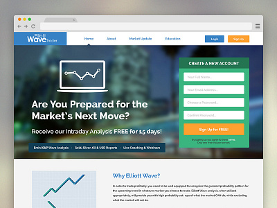 Landing Page homepage stocks web