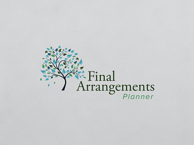 Logo Design funeral leaves logo planner tree