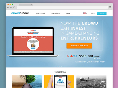 Crowdfunder crowd crowdfunder funding homepage responsive web