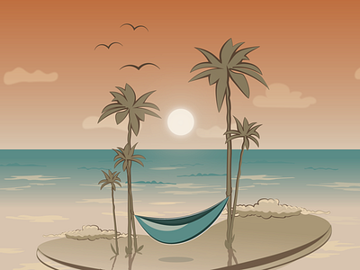 Desert island illustration adobe illustrator art artwork digitalart illustrations pastel vector