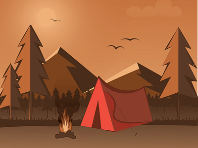 Camping illustration adobe illustrator art artist artwork digital art illustrations vector