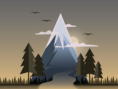 Mountain road illustration adobe illustrator artwork digital art illustrations illustrator vector