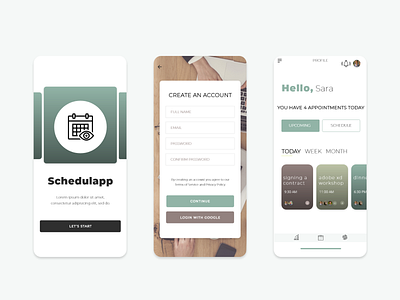 Schedulapp - mobile app design adobe adobe xd adobexd mobile mobile app mobile app design mobile design mobile ui organization organize organizer schedule scheduler simple ux ux ui ux design uxdesign