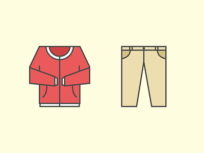 Wardrobe clothes icon jacket outline pants pastel