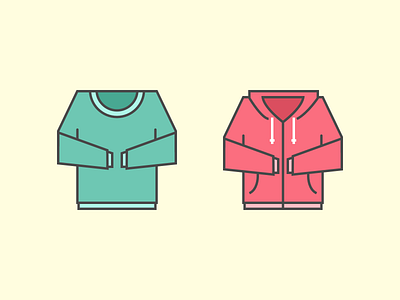 Sweaters clothing hoodie icons jacket outline sweaters