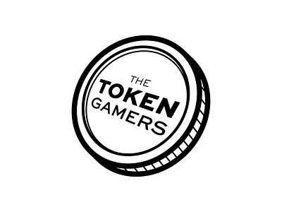 The Token Gamers Logo black gamers gaming lets play logo simple token video games white