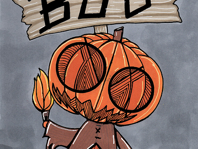 Pumpkinhead art artwork characterdesign drawing halloween hand drawn ilustration ink littledoodleguy marker pen