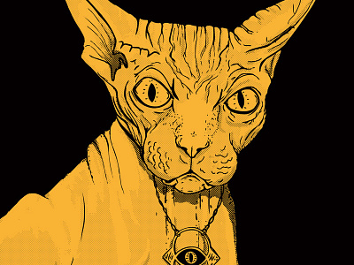 8b1ea814476553 56284c3ec0ca2 2 cat illustration silkscreen sphinx yellow