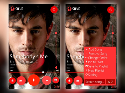 SILVR Music Player #1 app application ui graphic design music player ui ui design