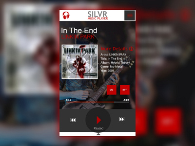 SILVR Music Player Beta app application graphic design mobile music player ui ui design