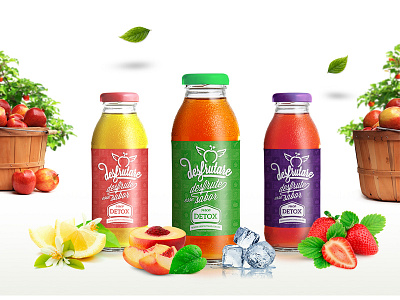 Desfrutare colors detox fruits juice natural organic packing