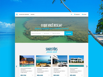 Guarajuba Website beach blue cards house rental sea website