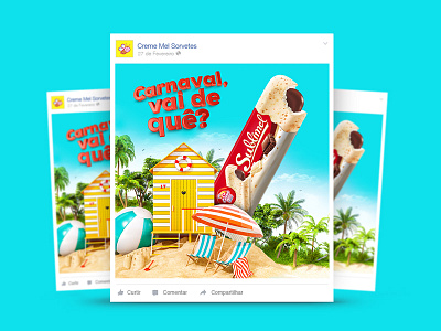 Creme Mel Facebook Post - Beach cream digital facebook ice media paradise post social