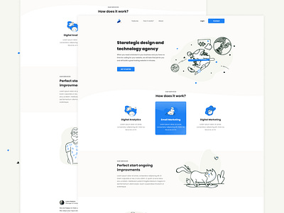 Landing page design flat illustration logo minimal ui ux web webdesign website