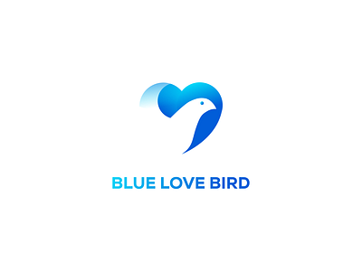 BLUE LOVE BIRD art bird blue branding design gradient icon illustration illustrator logo pen tool type typography