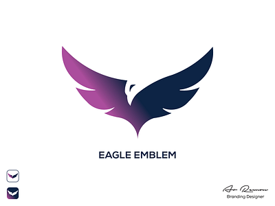 Eagle Emblem app art bird blue design eagle emblem design icon illustration illustrator logo