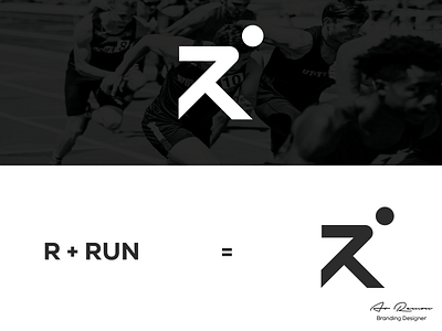 R + Run logo artwork design icon illustrator monogram logo run typedesign