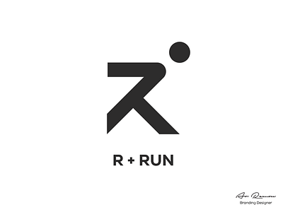 R + Run logo art design icon illustration illustrator logo monogram logo run typedesign