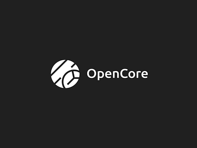 OpenCore. Black and white version app branding cloud hosting design identity logo typography vds vector vps