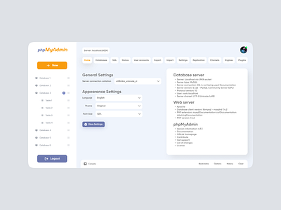 Design phyMyAdmin UI 2021