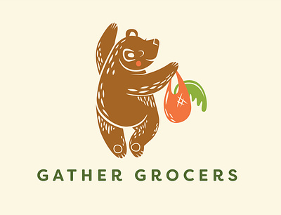 Gather Grocers Logo bear bear logo bears grocery grocery store grocery store logo logo logo design logodesign logos logotype