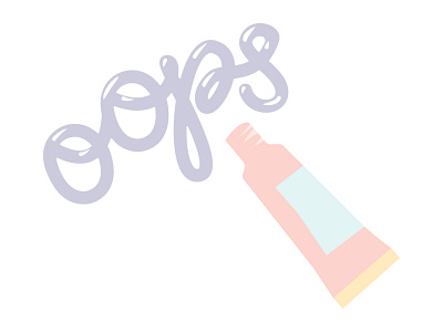 Oops 404 Spot Illustration - LovelySkin 404 beauty handlettering illustration makeup typography