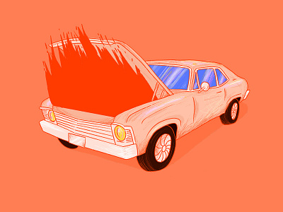 Hottie Hot Hotrod car digital illustration hotrod illustration