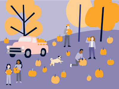 LovelySkin fall illustration autumn digital art editorial illustration fall illustration people people illustration pumpkin pumpkin patch