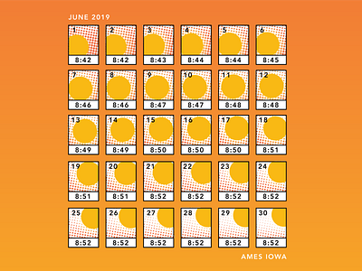 Sunset Calendar graphic graphic design halftone illustration infograph infographic information design sun sunset vector