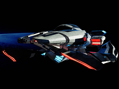 Small Destroyer a.k.a. Serpents Head 3d blender blender3d design eevee game asset sci fi space spaceship