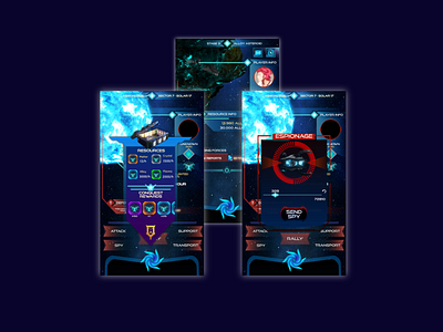 EOG Resource Asteroid & Enemy Solar UI with Action pop ups affinity designer figma ui