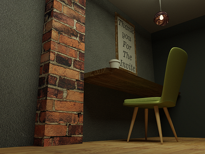 Simple Coffee shop 3d blender coffee shop invite