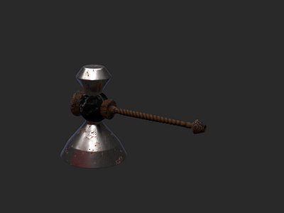 Game Asset Dwarven Small Battle Hammer