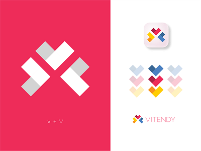 Vitendy Logo Mockup app icon branding design flat logo logo design logo form logodesign minimal saturated colors vector