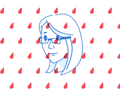 Self-portrait animate animation blood line art portrait rain riso riso inspired self portrait