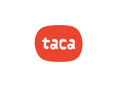 Taca chairty logo minimal orange type