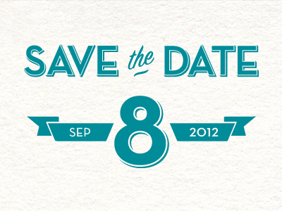 Save The Date- One Colour letterpress pantone save the date typography wedding