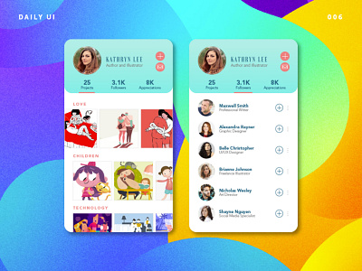DailyUI 006 • User Profile • UI design app design daily ui challenge interface design portfolio ui design ui ux user profile web design