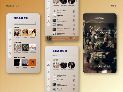DailyUI 009 • Music Player • UI design app design daily ui challenge interface design music player search ui design ui ux web design