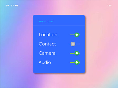 DailyUI 015 • On/Off Switch • UI design