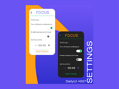 DailyUI 007 - Settings