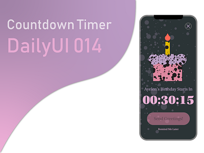 DailyUI 014 - Countdown Timer birthday birthday card cake countdown dailyui design drawing graphics illustration time timer ui ux