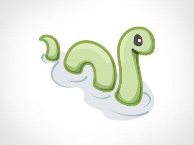 Loch Nessie character design illustration loch ness monster serpent vector