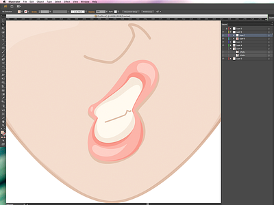Snarl - WIP face illustration lips pout snarl vector wip