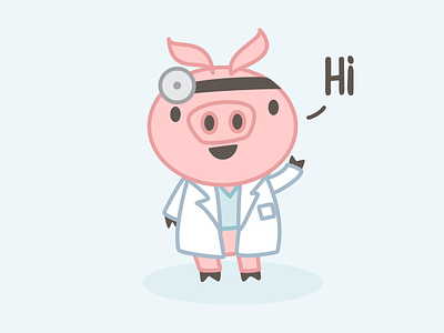 Dr Piggers character design doctor emoji illustration pig sticker stickers