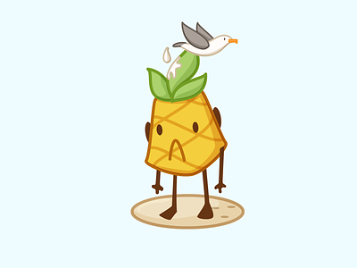 Bad Day Poi - App Stickers app stickers bird character design digital stickers emoji emoticon illustration pineapple stickers vector