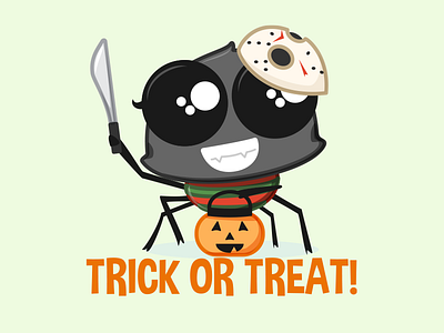 Trick or Treat Wendy - App Stickers app stickers character design digital stickers emoji emotions halloween illustration spider stickers trick or treat vector