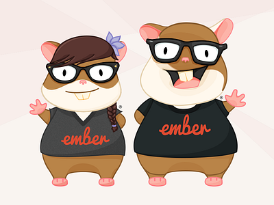 Introducing Zoey - New Addition to Ember.js Family character design emberjs hamster illustration vector