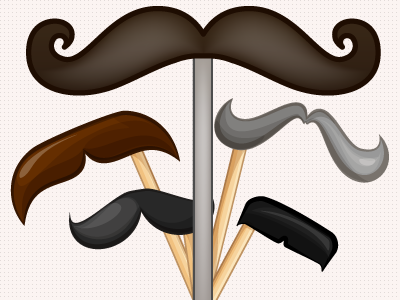 Ember.js Landing Page Illustration - Handlebars handlebars illustration mustache stick vector